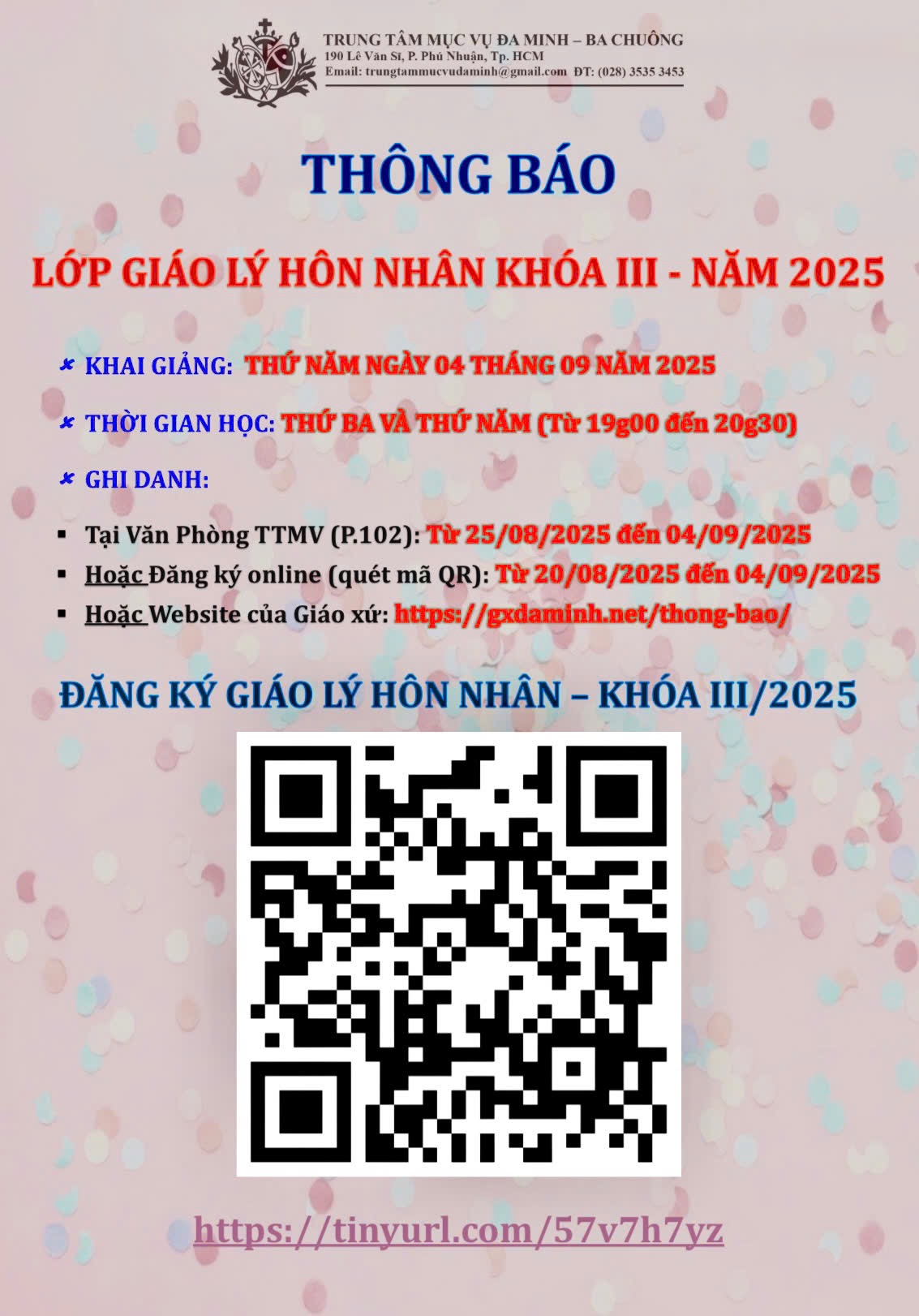 Lớp Giáo lý Hôn Nhân Khóa III - Năm 2025