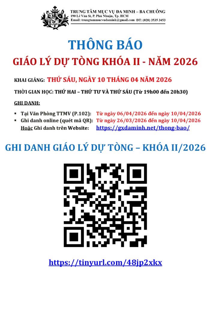 Lớp Giáo lý Dự Tòng Khóa II - Năm 2026